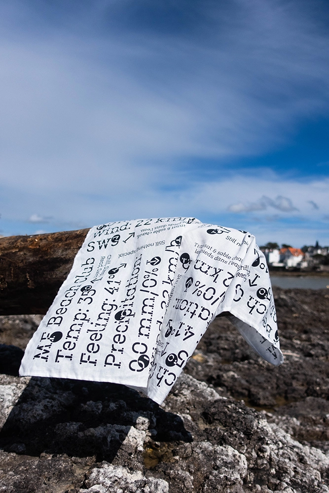 Beach Club scarf in the wind