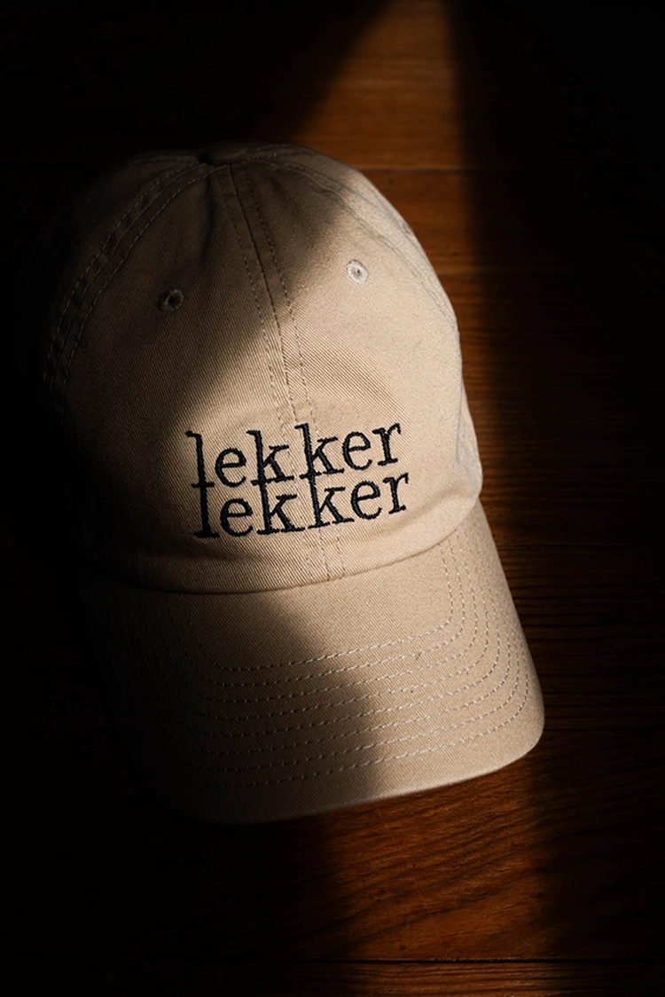 Corinthe cap — Lekker Lekker, wearable typographic branding.