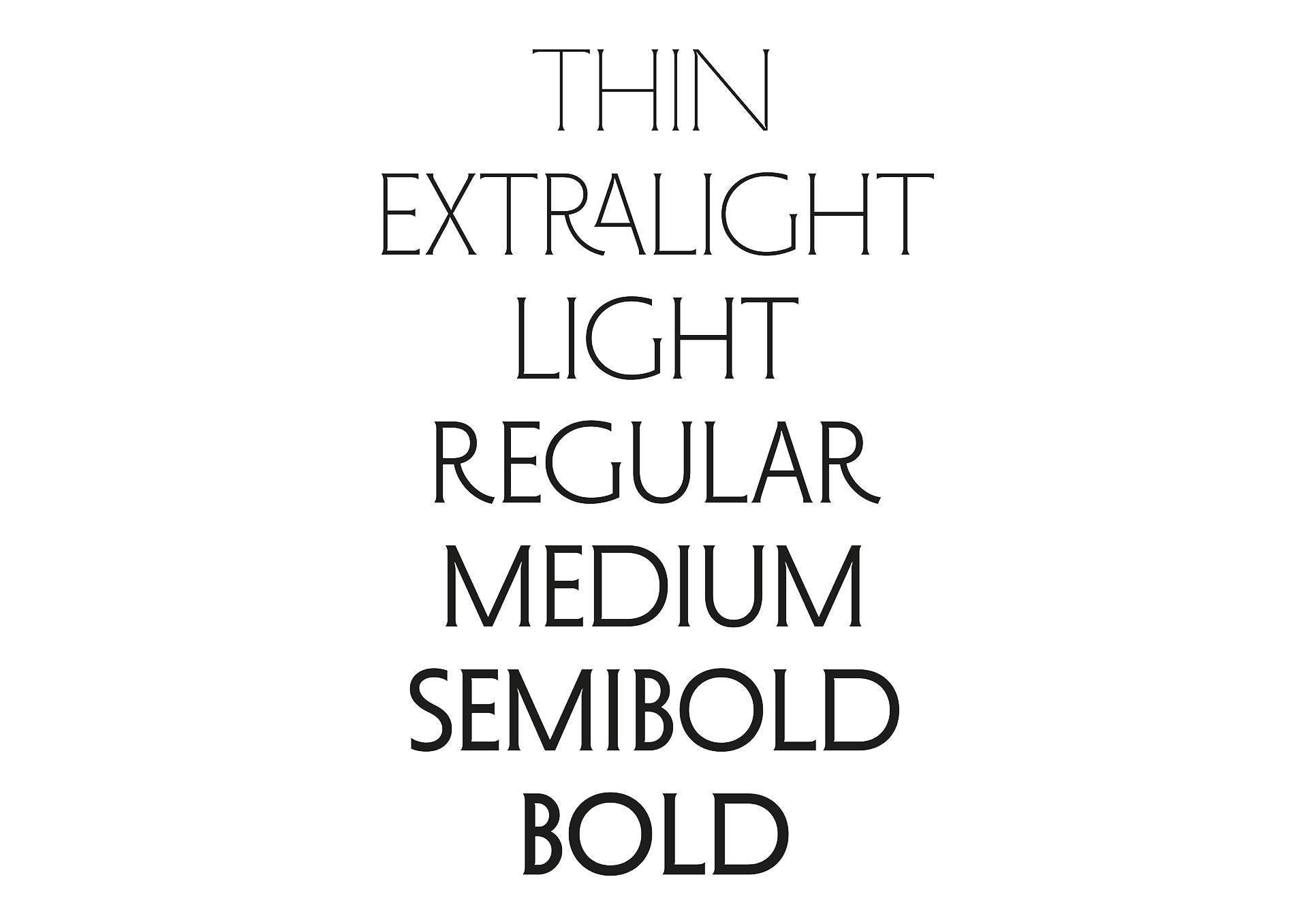 MF Fondation typeface specimen showcasing styles from Thin to Bold, editorial layout.