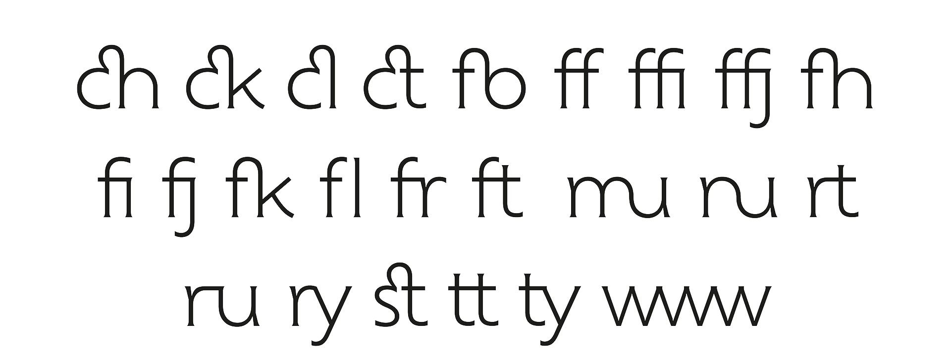Weight progression of MF Fondation, from Thin to Bold, typographic contrast and rhythm.