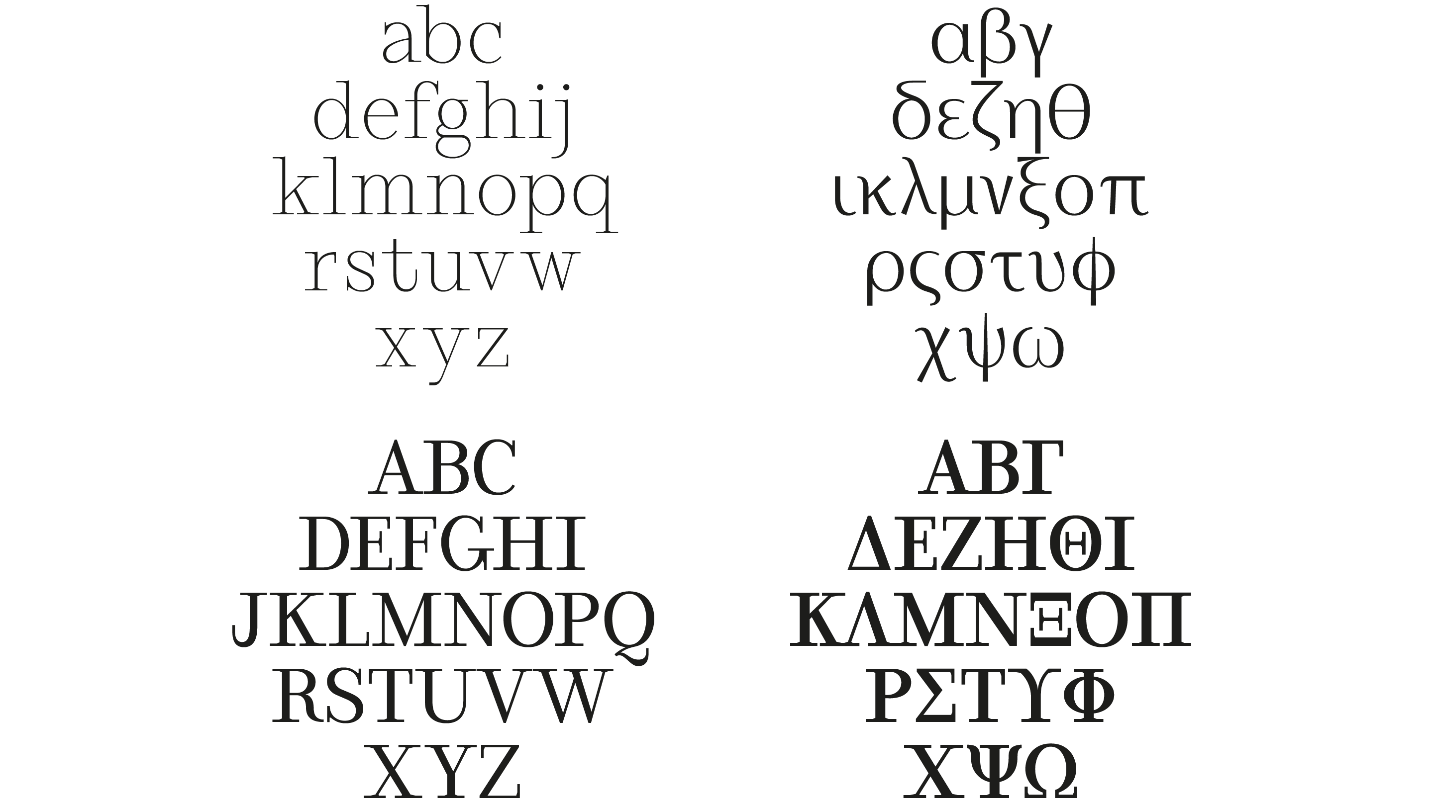 Alphabet latin/grec